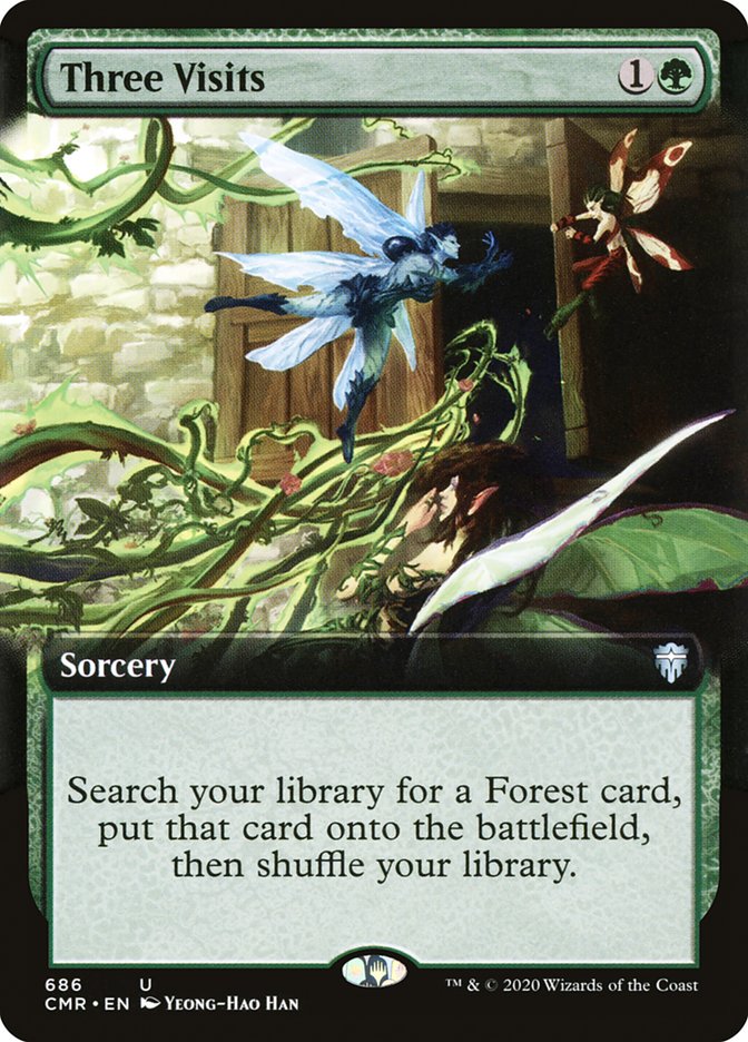 Three Visits (Extended Art) [Commander Legends] [Foil]