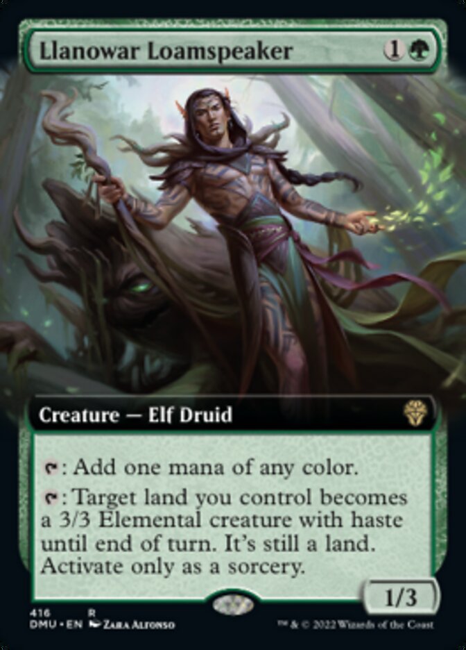 Llanowar Loamspeaker (Extended Art) [Dominaria United] [Foil]