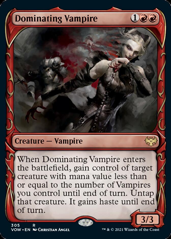 Dominating Vampire (Showcase Fang Frame) [Innistrad: Crimson Vow] [Foil]
