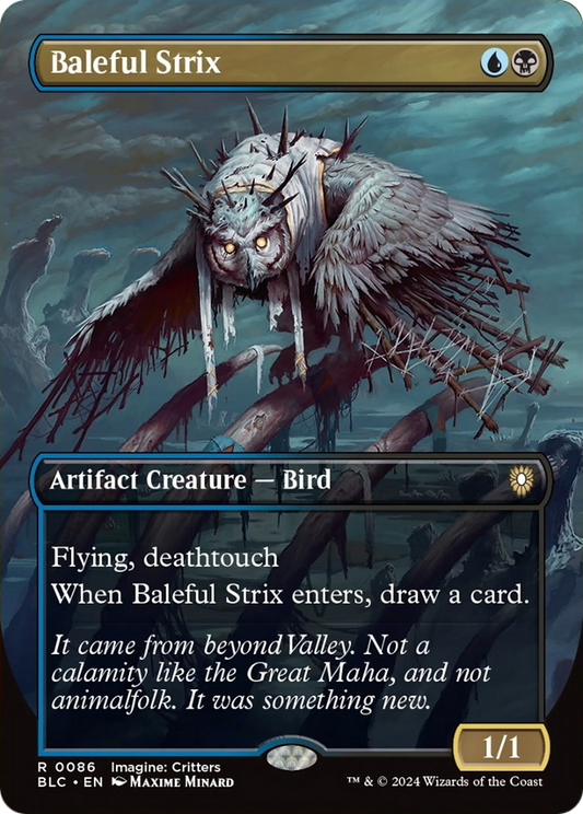 Baleful Strix (Borderless) [Bloomburrow Commander] [Foil]