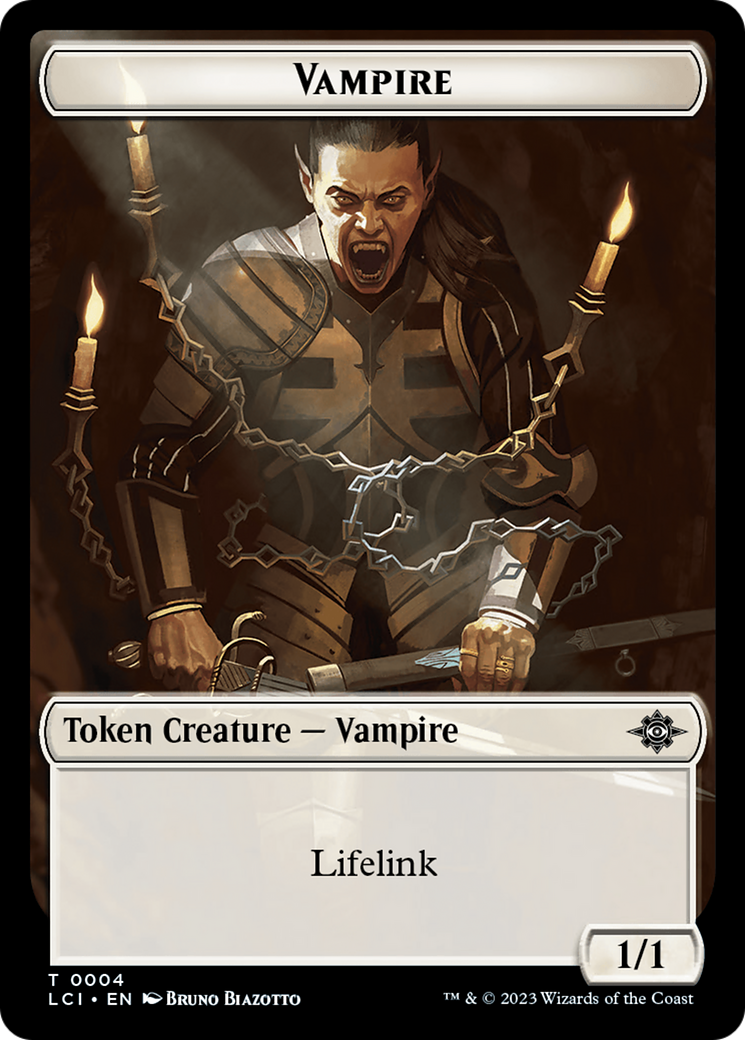 Vampire // Spirit Double-Sided Token [The Lost Caverns of Ixalan Tokens] [Foil]