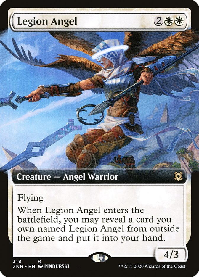 Legion Angel (Extended Art) [Zendikar Rising] [Foil]