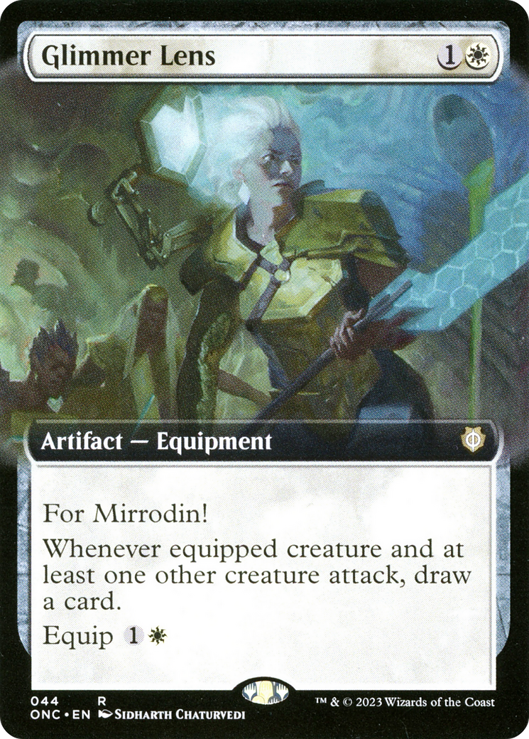 Glimmer Lens (Extended Art) [Phyrexia: All Will Be One Commander] [Foil]