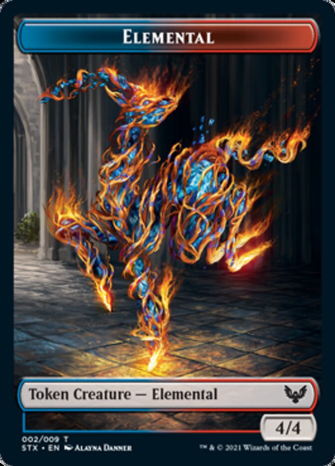 Elemental // Treasure Double-Sided Token [Strixhaven: School of Mages Tokens] [Foil]