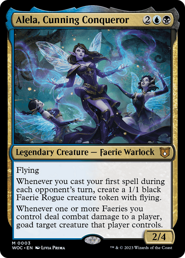 Alela, Cunning Conqueror [Wilds of Eldraine Commander] [Foil]