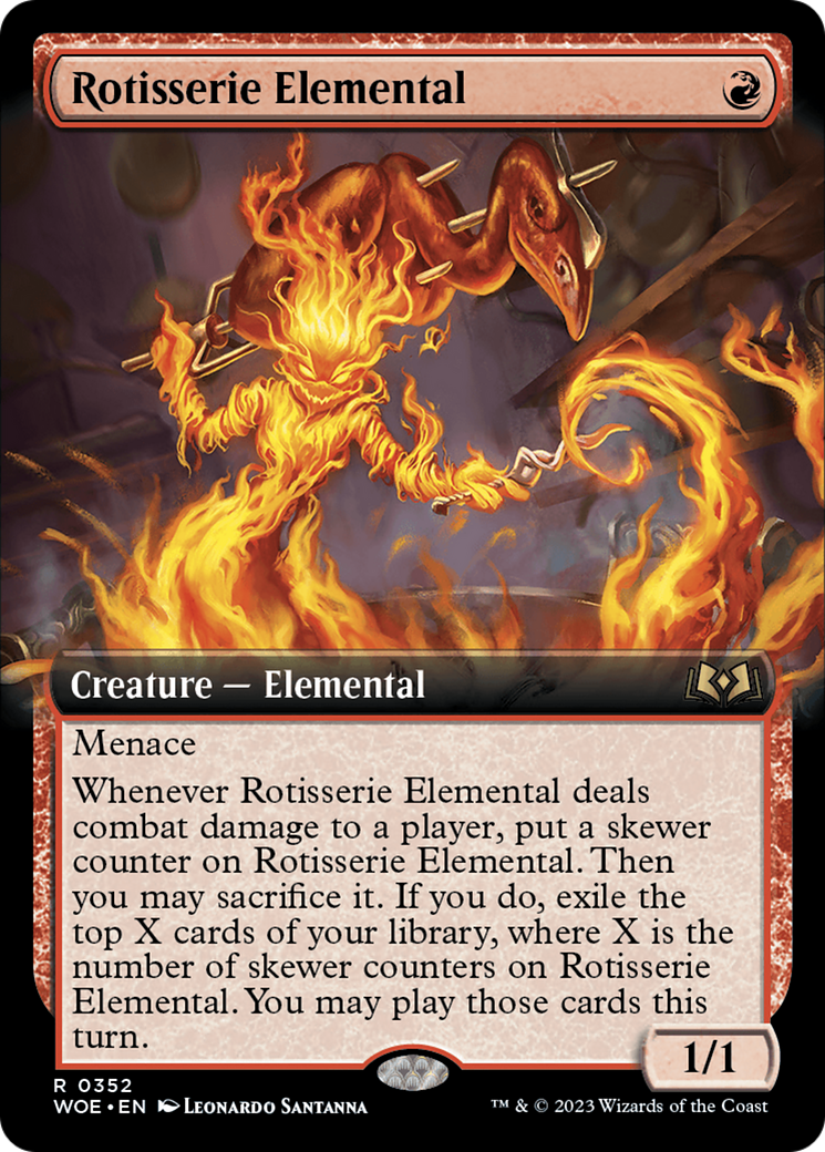 Rotisserie Elemental (Extended Art) [Wilds of Eldraine] [Foil]