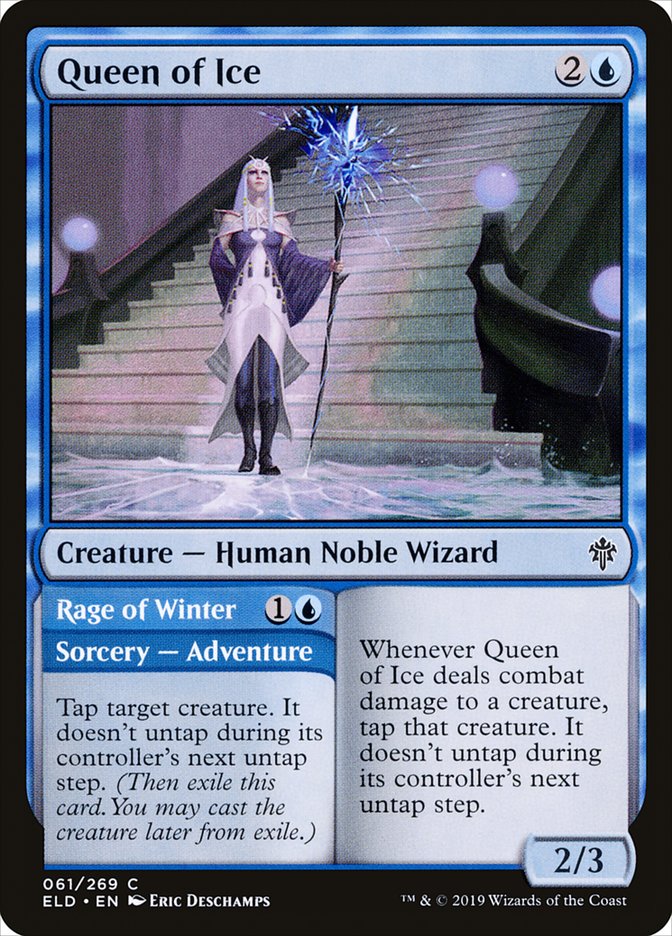Queen of Ice // Rage of Winter [Throne of Eldraine] [Foil]