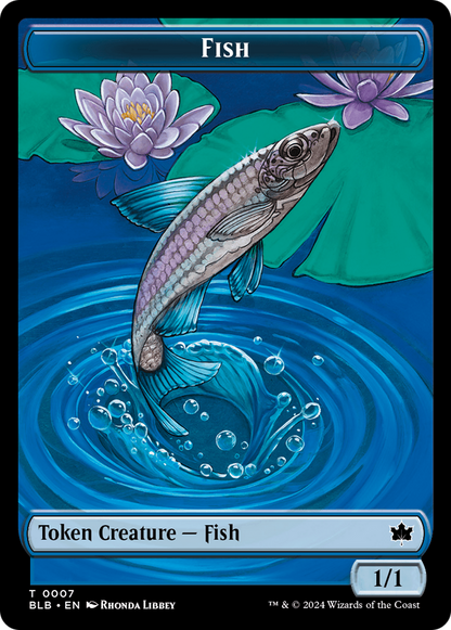 Fish // Warren Warleader Double-Sided Token [Bloomburrow Tokens] [Foil]