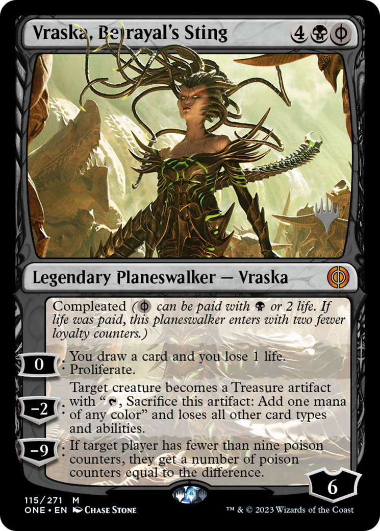 Vraska, Betrayal's Sting (Promo Pack) [Phyrexia: All Will Be One Promos] [Foil]