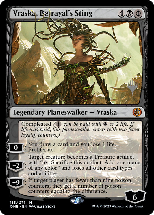 Vraska, Betrayal's Sting (Promo Pack) [Phyrexia: All Will Be One Promos] [Foil]