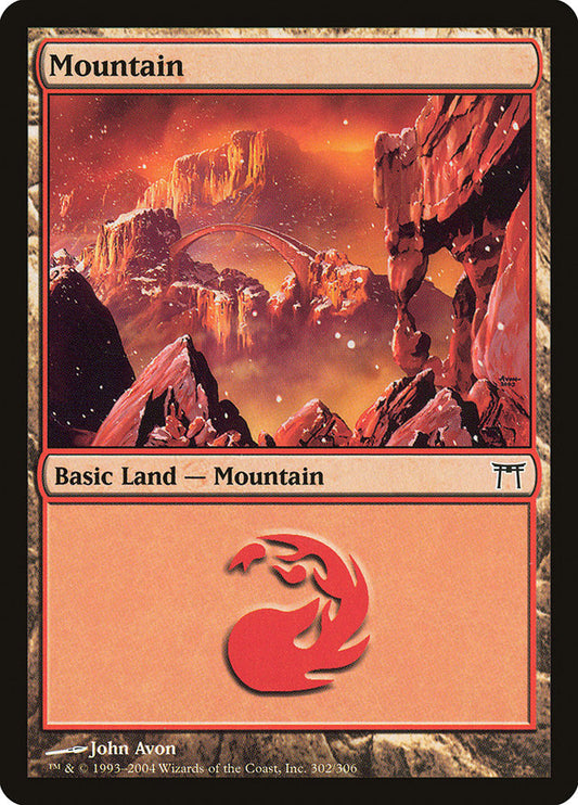 Mountain (302) [Champions of Kamigawa] [Foil]