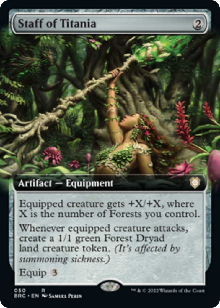 Staff of Titania (Extended Art) [The Brothers' War Commander] [Foil]