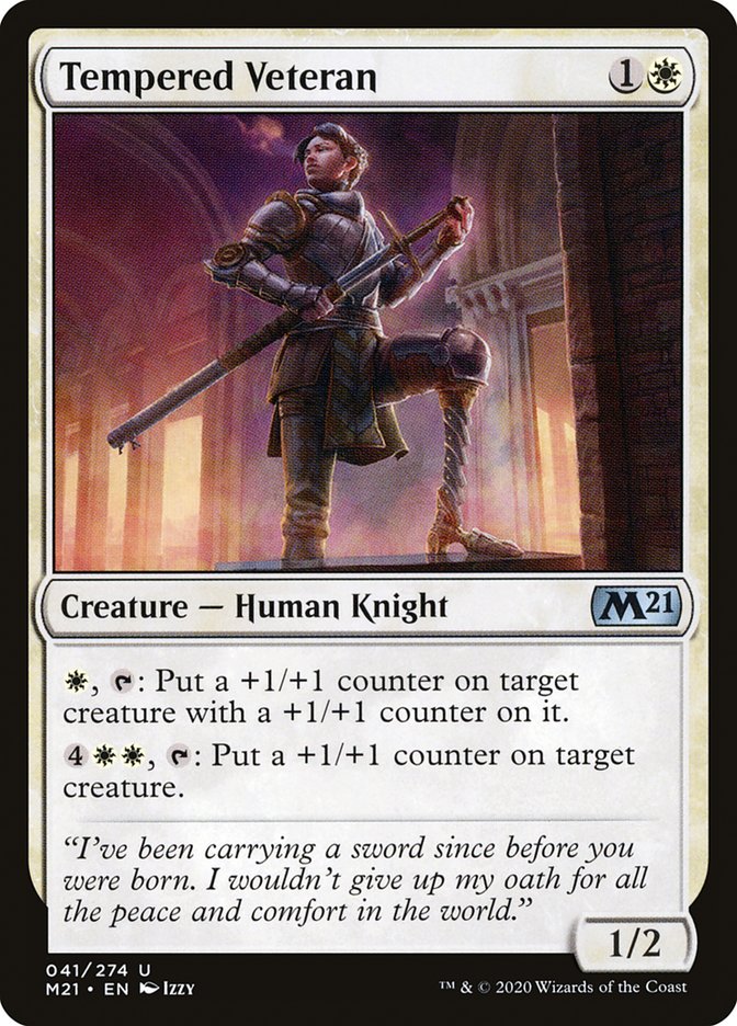 Tempered Veteran [Core Set 2021] [Foil]