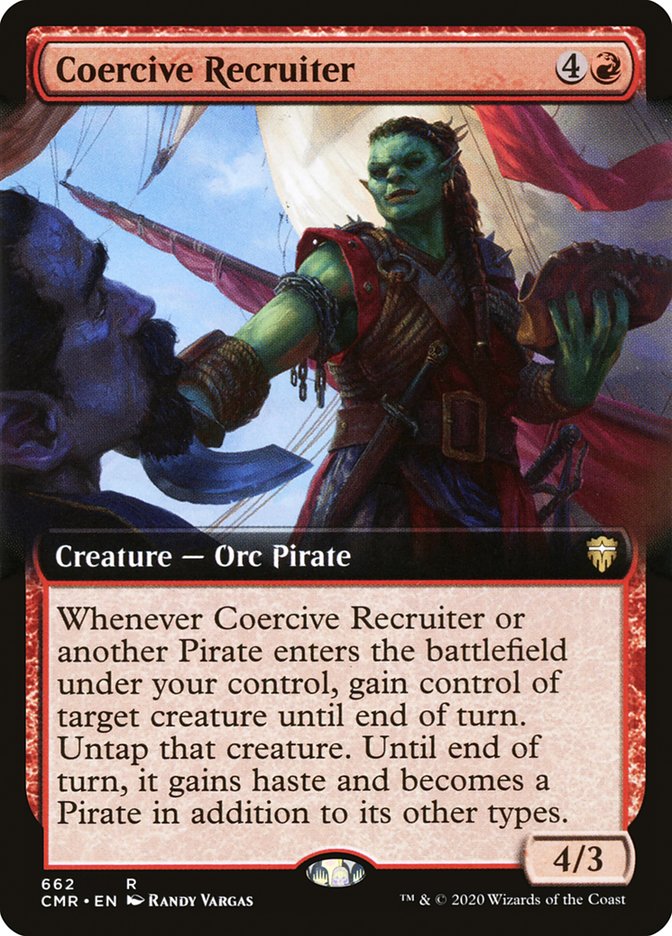 Coercive Recruiter (Extended Art) [Commander Legends] [Foil]