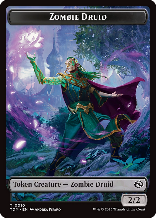 Zombie Druid // Treasure Double-Sided Token [Tarkir: Dragonstorm Tokens] [Foil]