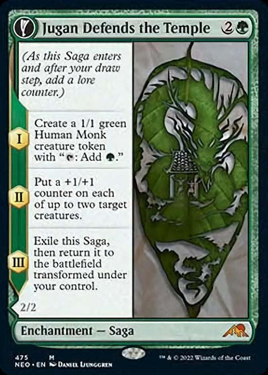 Jugan Defends the Temple // Remnant of the Rising Star (Extended Art) [Kamigawa: Neon Dynasty] [Foil]
