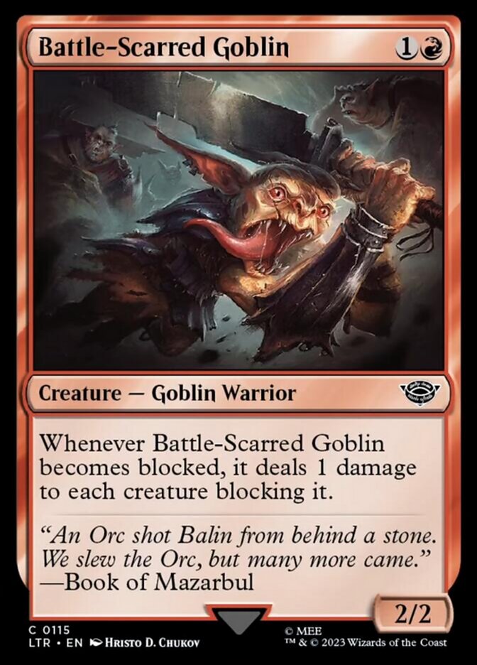 Battle-Scarred Goblin [The Lord of the Rings: Tales of Middle-Earth] [Foil]
