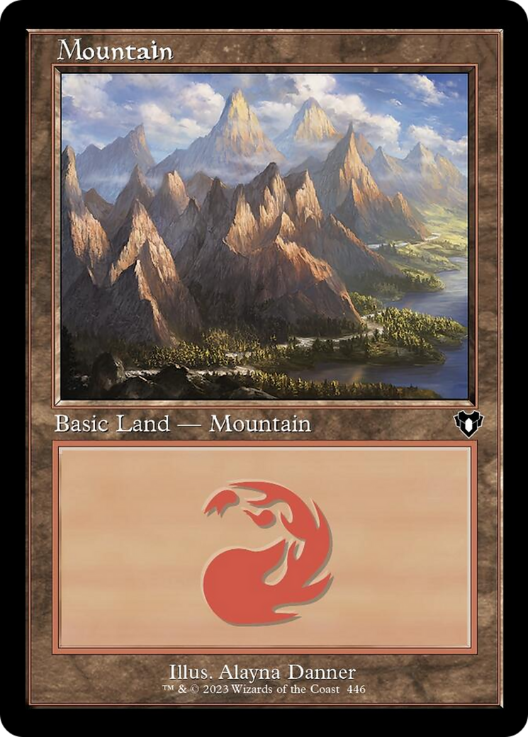 Mountain (446) (Retro) [Commander Masters] [Foil]