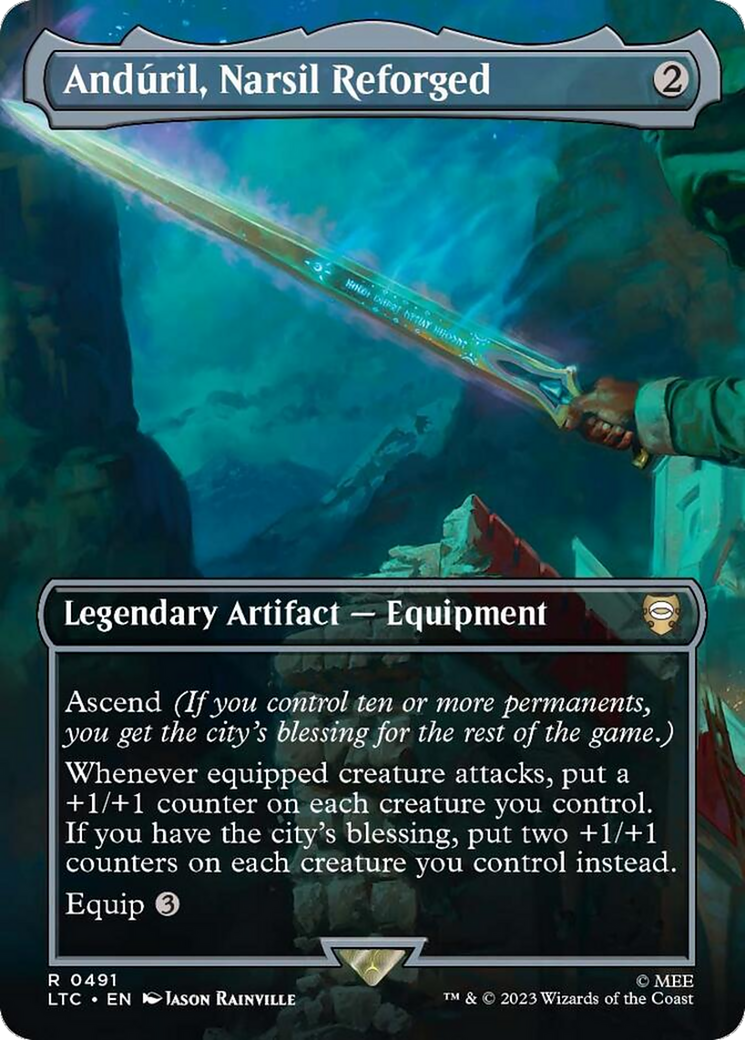 Anduril, Narsil Reforged (Borderless) [The Lord of the Rings: Tales of Middle-Earth Commander] [Foil]
