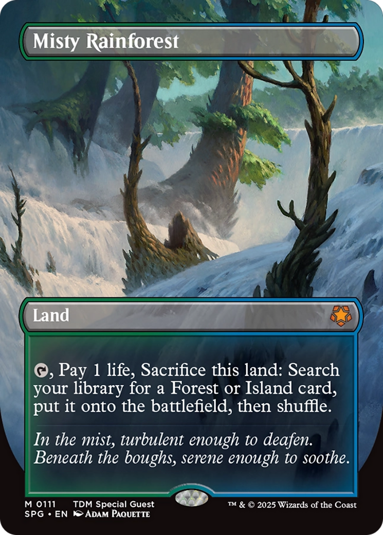 Misty Rainforest (Borderless) [Tarkir: Dragonstorm Special Guests] [Foil]