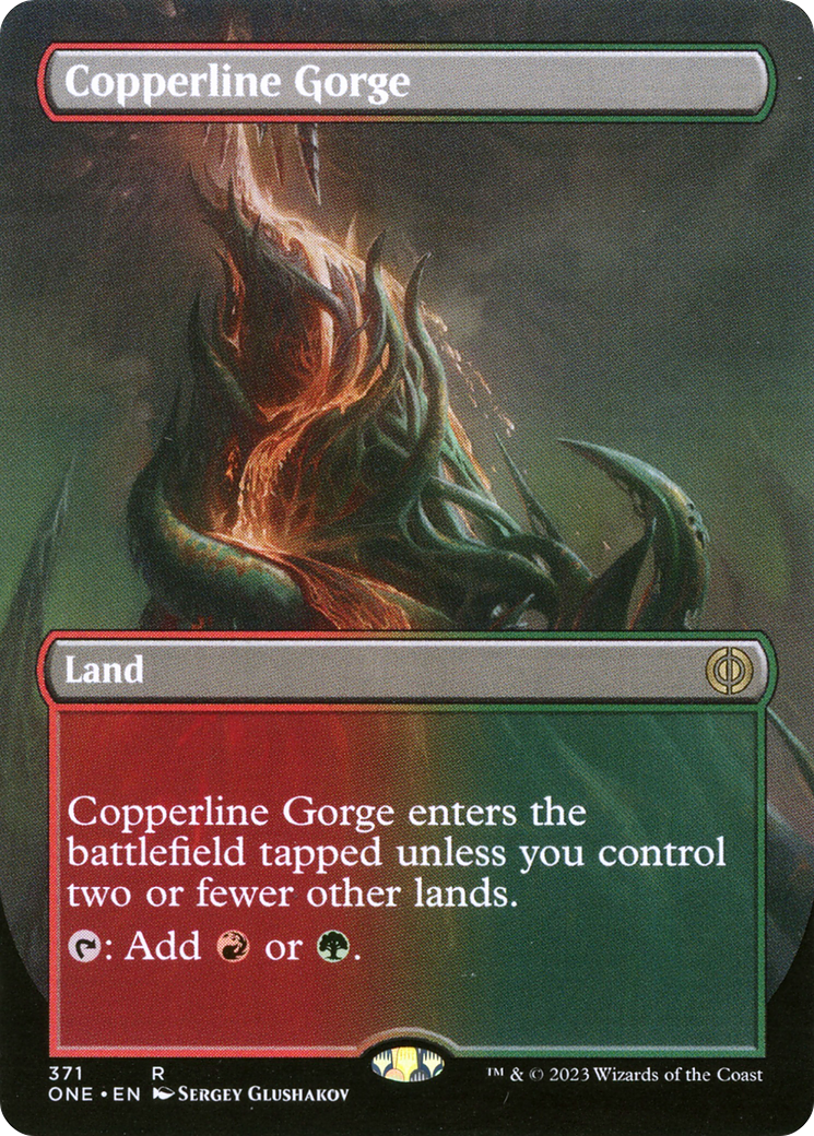 Copperline Gorge (Borderless Alternate Art) [Phyrexia: All Will Be One] [Foil]