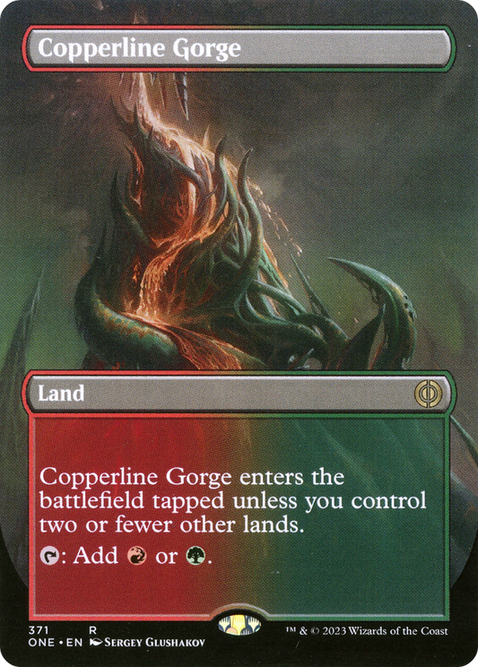 Copperline Gorge (Borderless Alternate Art) [Phyrexia: All Will Be One] [Foil]