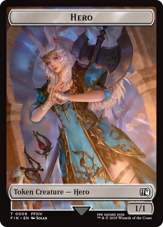 Hero (0009) // Treasure Double-Sided Token [FINAL FANTASY Tokens] [Foil]