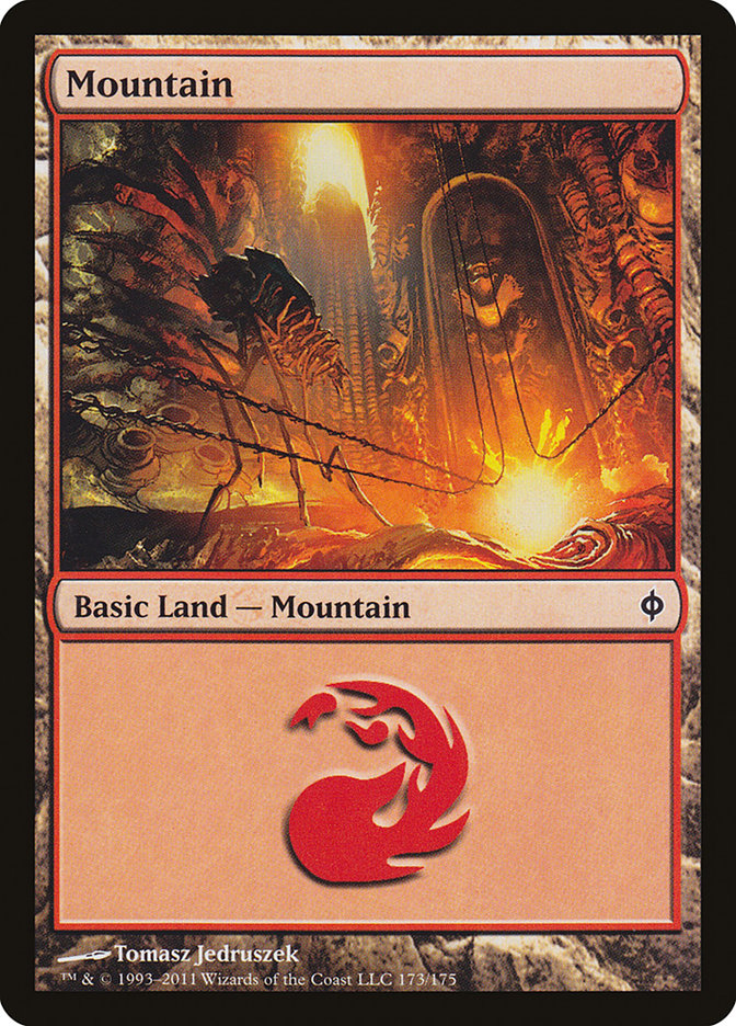 Mountain (173) [New Phyrexia] [Foil]