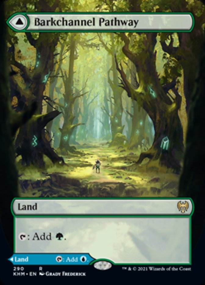 Barkchannel Pathway // Tidechannel Pathway (Borderless Alternate Art) [Kaldheim] [Foil]