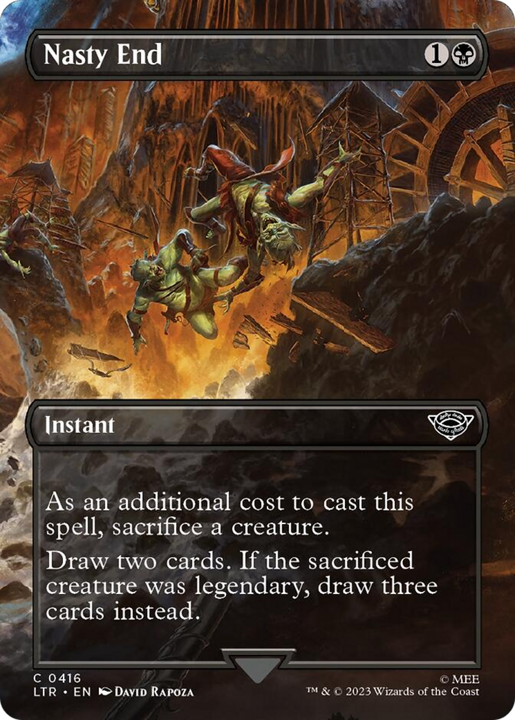 Nasty End (Borderless Alternate Art) [The Lord of the Rings: Tales of Middle-Earth] [Foil]