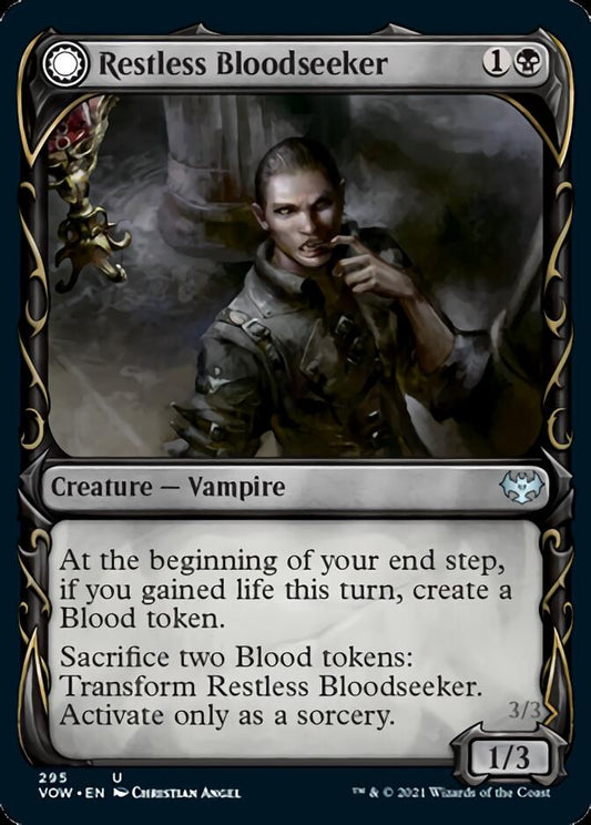 Restless Bloodseeker // Bloodsoaked Reveler (Showcase Fang Frame) [Innistrad: Crimson Vow] [Foil]