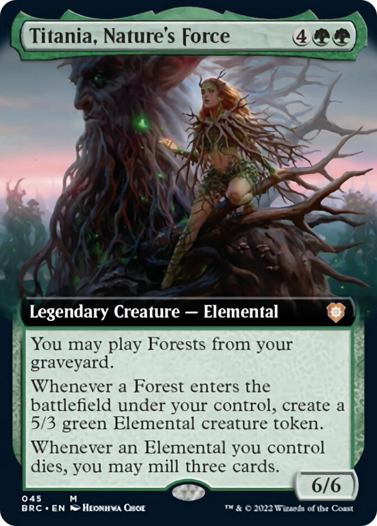 Titania, Nature's Force (Extended Art) [The Brothers' War Commander] [Foil]