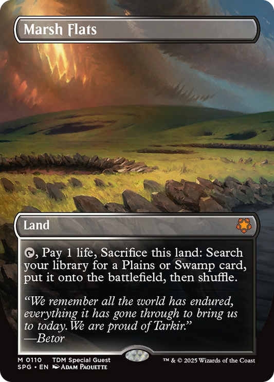 Marsh Flats (Borderless) [Tarkir: Dragonstorm Special Guests] [Foil]