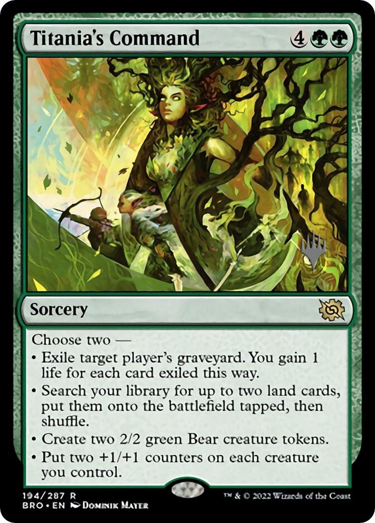 Titania's Command (Promo Pack) [The Brothers' War Promos] [Foil]