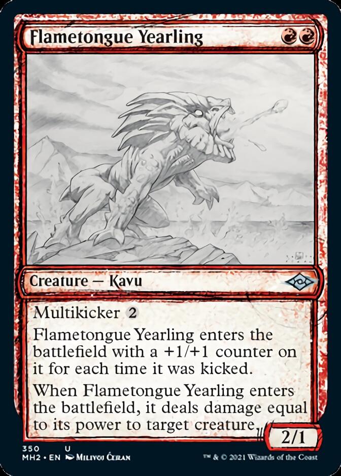 Flametongue Yearling (Sketch) [Modern Horizons 2] [Foil]