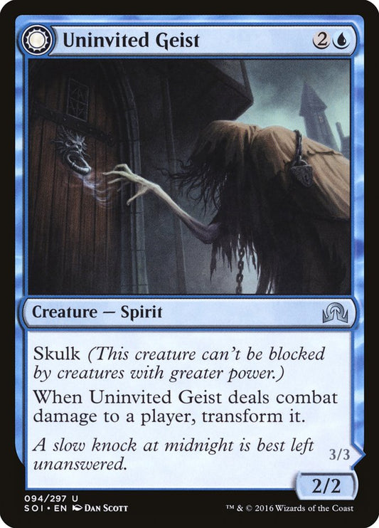 Uninvited Geist // Unimpeded Trespasser [Shadows over Innistrad] [Foil]
