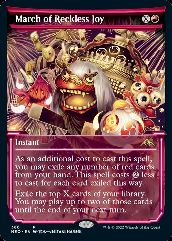 March of Reckless Joy (Showcase Soft Glow) [Kamigawa: Neon Dynasty] [Foil]