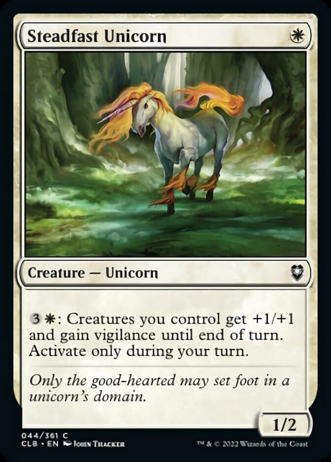 Steadfast Unicorn [Commander Legends: Battle for Baldur's Gate] [Foil]