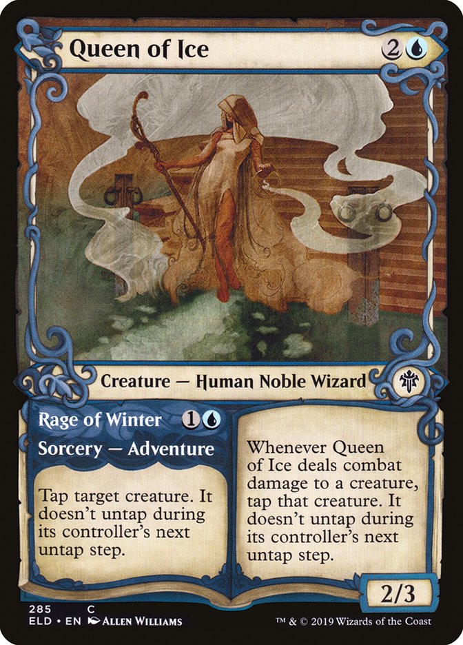 Queen of Ice // Rage of Winter (Showcase) [Throne of Eldraine] [Foil]