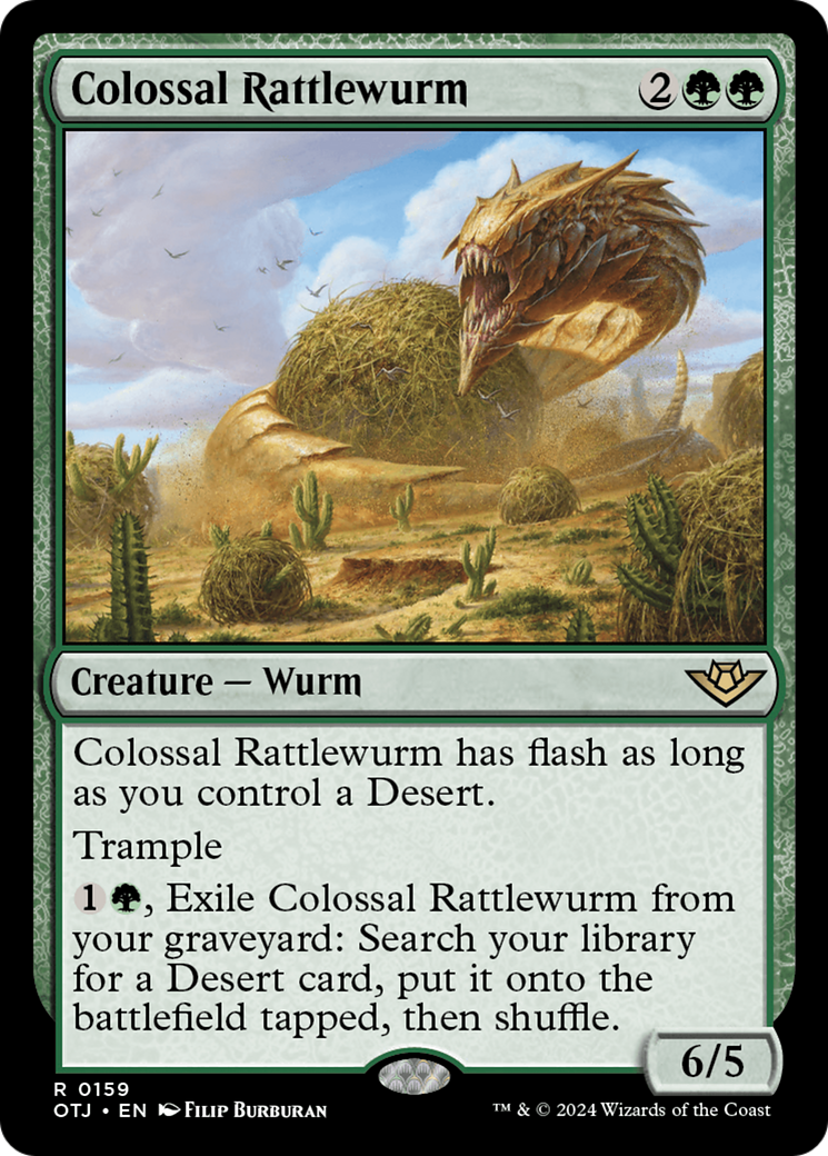 Colossal Rattlewurm [Outlaws of Thunder Junction] [Foil]