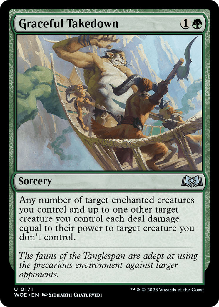 Graceful Takedown [Wilds of Eldraine] [Foil]