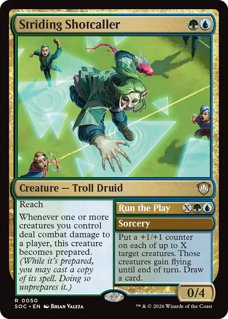 Striding Shotcaller [Secrets of Strixhaven Commander] [Foil]
