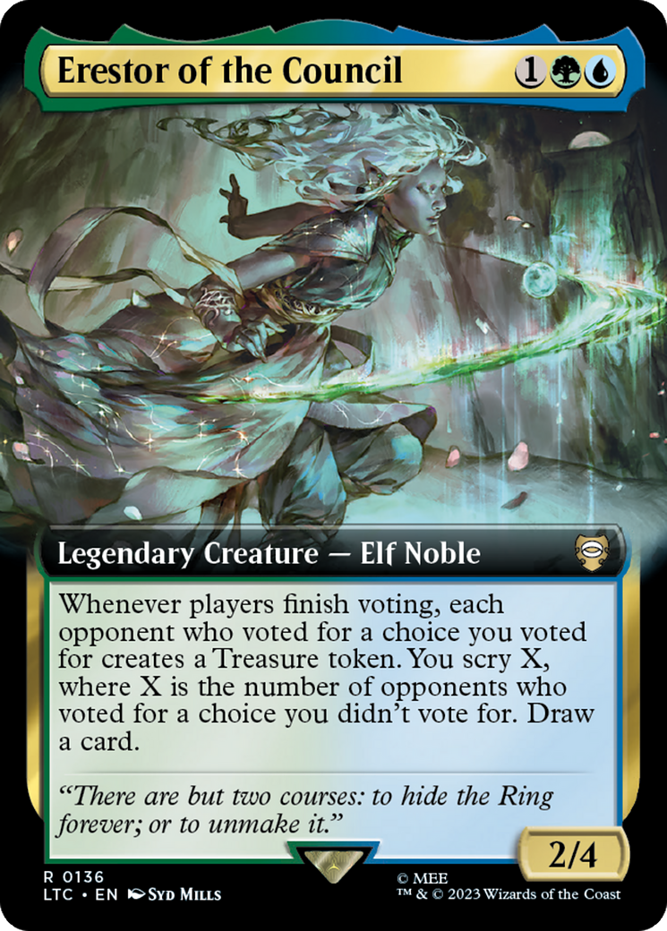Erestor of the Council (Extended Art) [The Lord of the Rings: Tales of Middle-Earth Commander] [Foil]