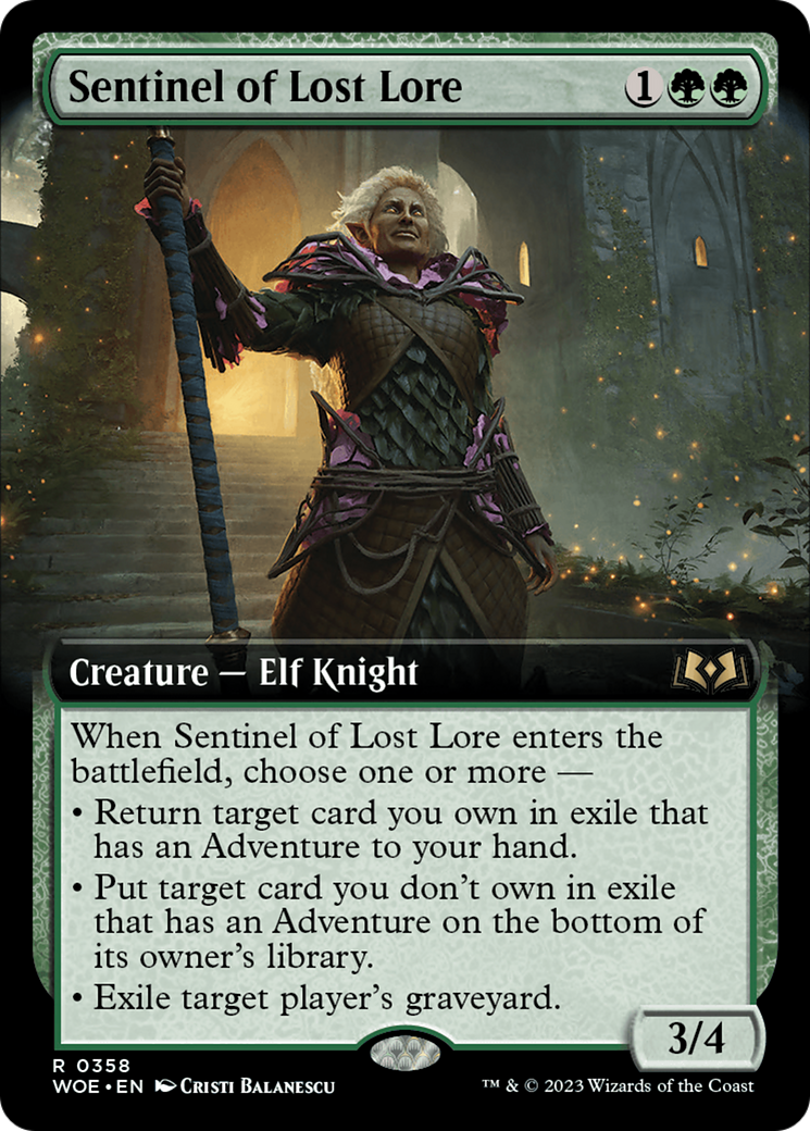 Sentinel of Lost Lore (Extended Art) [Wilds of Eldraine] [Foil]