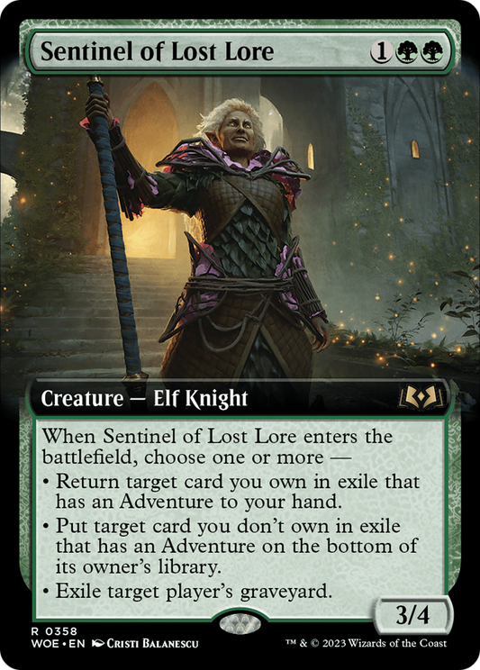 Sentinel of Lost Lore (Extended Art) [Wilds of Eldraine] [Foil]