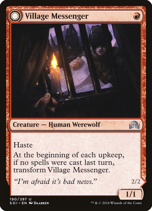 Village Messenger // Moonrise Intruder [Shadows over Innistrad] [Foil]