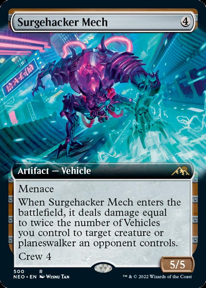 Surgehacker Mech (Extended Art) [Kamigawa: Neon Dynasty] [Foil]