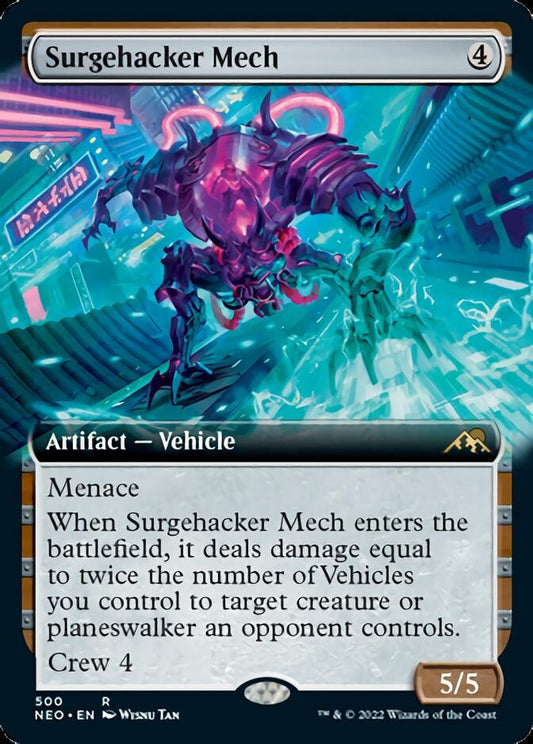 Surgehacker Mech (Extended Art) [Kamigawa: Neon Dynasty] [Foil]