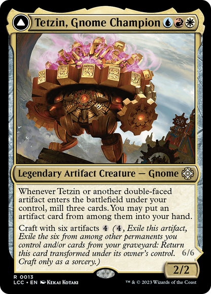 Tetzin, Gnome Champion // The Golden-Gear Colossus [The Lost Caverns of Ixalan Commander] [Foil]