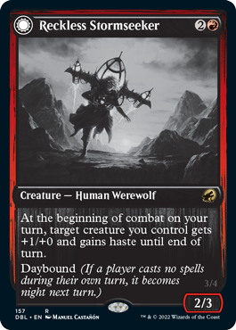Reckless Stormseeker // Storm-Charged Slasher [Innistrad: Double Feature] [Foil]